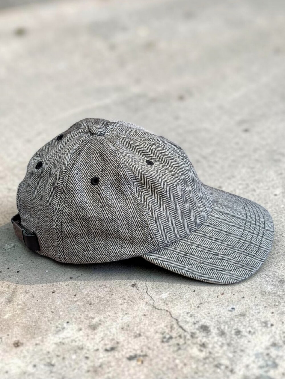 OVO 100% Wool Herringbone Tweed Baseball Cap Hat - Picture 1 of 12